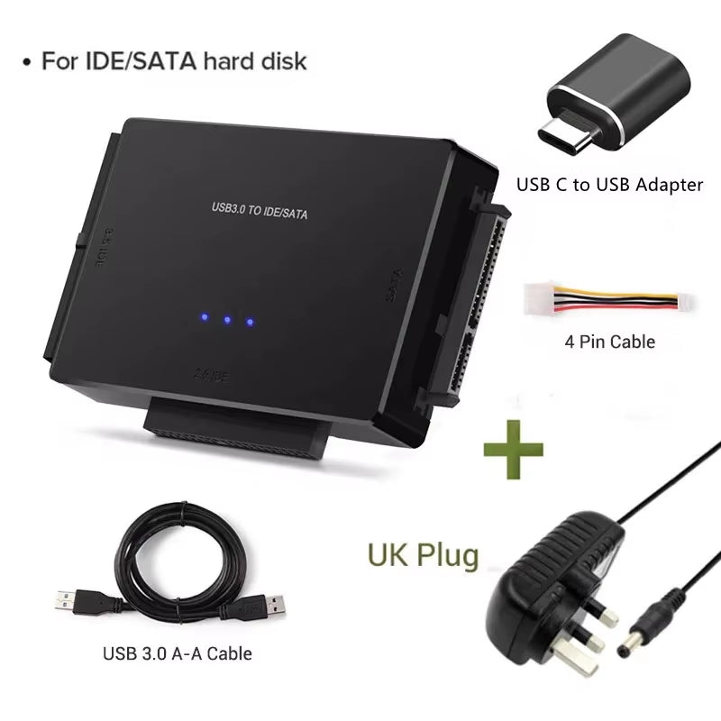 USB 3.0 to SATA IDE Hard Disk Adapter Converter Cable for 3.5 2.5 Inch HDD/SSD CD DVD ROM CD-RW 3 in 1 IDE SATA Adapter